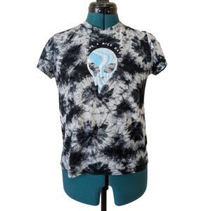 A.LAB Tie-Dye Have A Nice Day Alien Graphic T-Shirt Soft Short Sleeve Medium